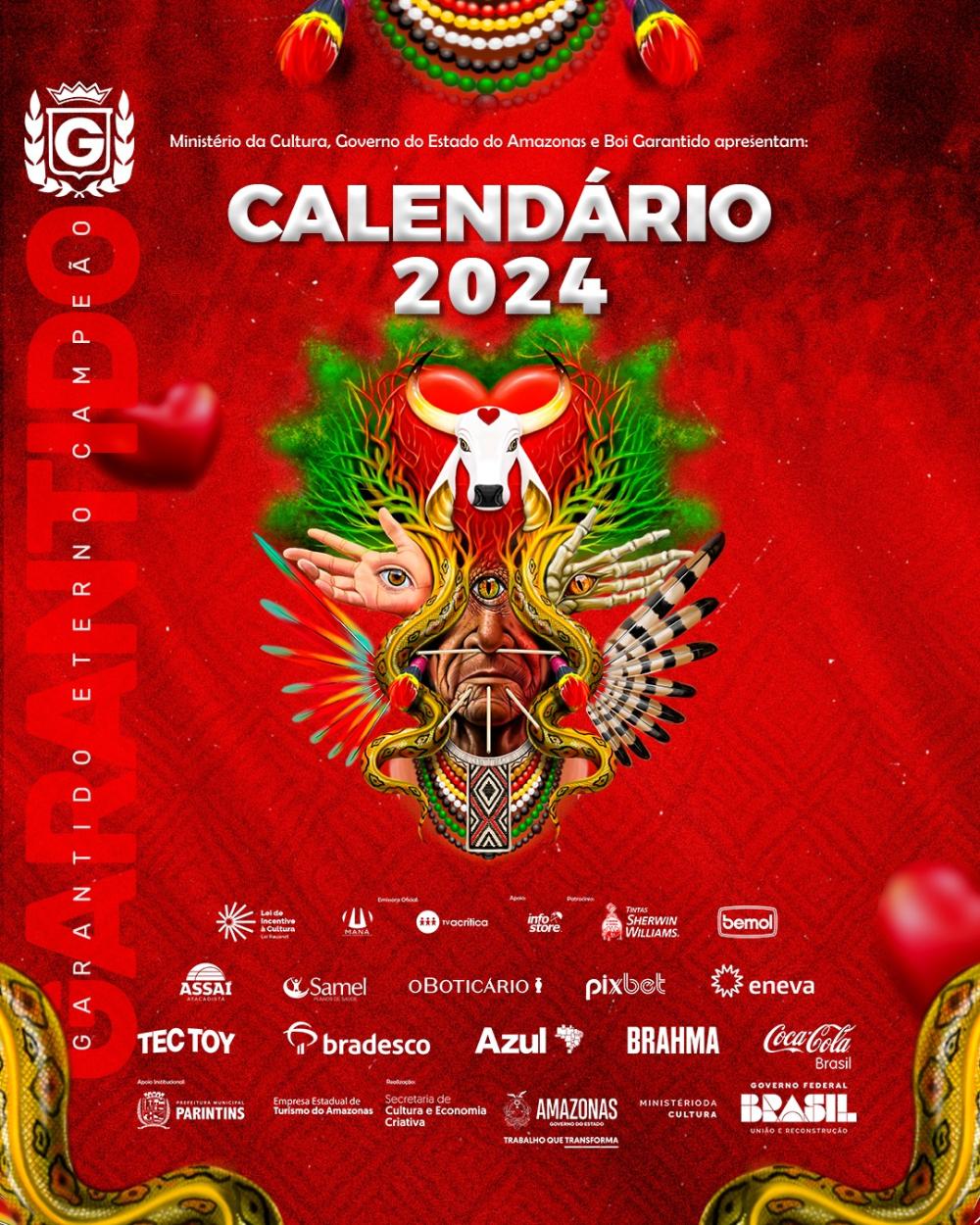 Calendário do Boi Garantido prevê mais de 70 eventos até o Festival Folclórico, em Junho